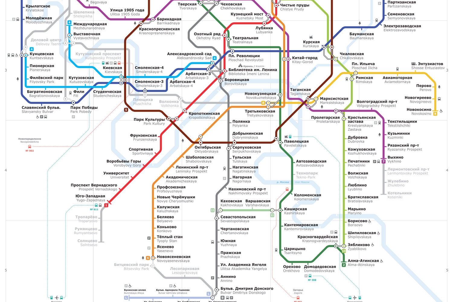 Карта метро новоясеневская лесопарковая